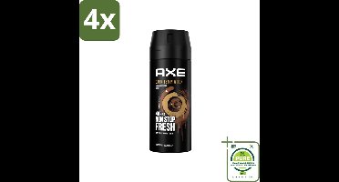 AXE - Deodorant Spray - Dark Temptation - Chocoladegeur - Verleidelijk Fris - 150 ml - Voordeelverpakking - 4 stuks - AXE deodorant - Chocoladegeur