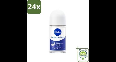 NIVEA - Deodorant Roller - Bescherm & Verzorg - Niet Irriterend - 72 Uur Anti-Transpirant - 50 ml - Voordeelverpakking - 24 stuks - NIVEA deodorant - Deodorant roller