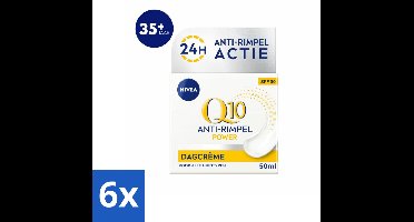 NIVEA - Q10 POWER Dagcrème - Anti-Rimpel Crème - SPF 30 - Voor alle huidtypen - Met Q10 & Creatine - Collageenversterker - 50 ml - Voordeelverpakking - 6 stuks