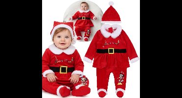 Disney Minnie Mouse BABY'S, zachte set voor meisjes, KERSTKOSTUUM VAN DE KERSTMAN, setje kleding