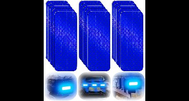 BOTC Reflecterende stickers - 8x3 cm - 20 stuks Reflecterende Veiligheidstape -voor auto,fiets,brievenbus,helm - Waterdicht -Blauw