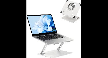 Ergonomische Laptopstandaard met Ventilator voor 10-17,3 inch Laptops - In Hoogte Verstelbaar en Opvouwbaar