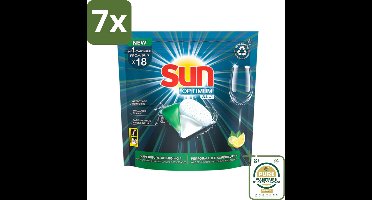 7 x Sun Optimum - All-in-1 - Vaatwasmiddel - Capsules - Citroen - 18 Capsules - Grootverpakking - Vaatwasmiddel - Vaatwasmiddel Capsules - Citroen - Vaatwasmiddel Citroen - Vaatwasmiddel All-in-1