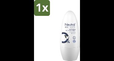 1 x Neutral - Deodorant Roller - Gevoelige Huid - Tegen Witte & Gele Vlekken - 0% Parfum, Kleurstof & Alcohol - 50 ml - Gevoelige Huid - Deodorant Roller - Witte Vlekken - Gele Vlekken - 0% Parfum