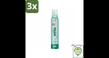 3 x Wella Extra Strong Hold Haarmousse 200 ml - Grootverpakking - Haarmousse - Ultra Sterke Versteviging - Flexibel Haar - Haarstyling - Langdurige Hold