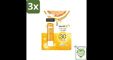 3 x Sence - Soft Care Vitamin C - Lippenbalsem - Hydraterend - 4,3 g - Grootverpakking - Lippenbalsem - Vitamine C - Hydraterend - Verzorgend - Droge Lippen