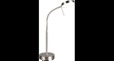 LED Tafellamp - Torna Cyro - 1x LED SMD 3W - Touchdimmer - Aanpasbare Kleur - Geheugenfunctie - USB-C poort - Werkt op Batterijen - Oplaadstation - Mat Nikkel - Metaal