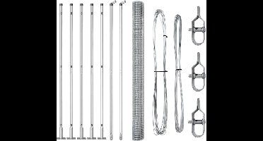 vidaXL - Hekpaal. - Zilverkleurig