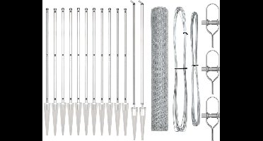 vidaXL - Hekpaal. - Zilverkleurig