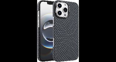 Hoesje Geschikt voor iPhone 16 Pro Max Hoesje Zwart - Carbon Hoesje Geschikt voor MagSafe iPhone 16 Pro Max - Shockproof Back Cover