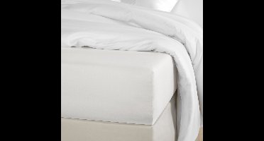 De Witte Lietaer Hoeslaken Olivia Off White- 180 x 200/220 x h 30 - Wit - Katoen Satijn