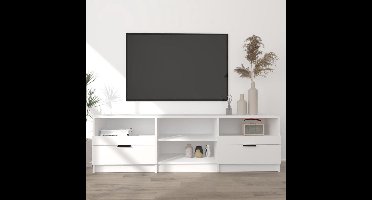 TV meubel – TV kast – Televisiekast – RTV Meubel – Media meubel – Wit MDF hout – 150x33,5x45 cm – Voorgemonteerd