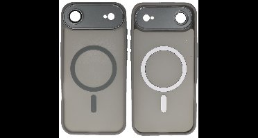 MagSafe Hoesje Geschikt voor iPhone Air - Mat-Transparent met Camera Beschermer Case - Grijs