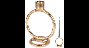 Home Styling Collection - Aluminium Kandelaar - 15 cm - Goudkleurig - Industrieel