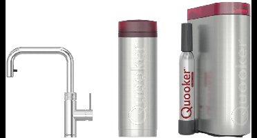 Quooker Flex Square met PRO3 boiler en CUBE reservoir 5-in-1 kokendwaterkraan chroom