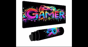 Gamepad Gaming Mouse Pad XXL – 400×900×2 mm – Antislip Rubber – Grote Bureau Mat – RGB Style Print – Voor PC, Laptop & Gamer Setup