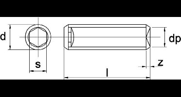 Stelschroef Din916 45H M5X16Mm Zwart - 200 stuks