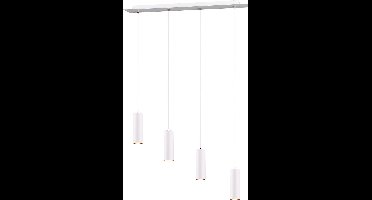 LED Hanglamp - Torna Mary - GU10 Fitting - 4-lichts - Rechthoek - Mat Wit - Aluminium