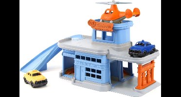 Green Toys parkeergarage met auto's en helikopter
