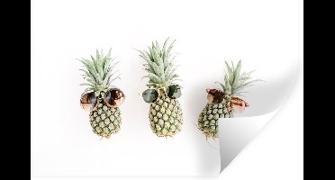Muurstickers - Sticker Folie - Ananas - Tropisch - Zonnebril - 30x20 cm - Plakfolie - Muurstickers Kinderkamer - Zelfklevend Behang - Zelfklevend behangpapier - Stickerfolie