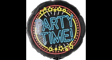 Folieballon - Party time - Neon - 46cm - Zonder vulling