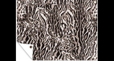 Tuin decoratie Panterprint - Vormen - Abstract - Bruin - 40x30 cm - Tuindoek