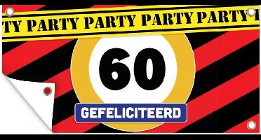 Tuinposter Jubileum - 60 Jaar - Verjaardag - 60x30 cm - Tuindoek