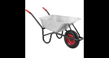 Gardebruk Kruiwagen - 100L 250kg Stalen Frame 140x67x58 - Zilver