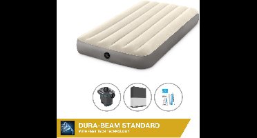 Intex Luchtbed - 1-Persoons - 99 x 191 x 25 cm - Beige - Inclusief Pomp - Hoeslaken en Reparatieset