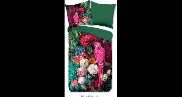 Pure Dekbedovertrek "bloemen, bladeren en een papagaai" - Multi - (200x200/220 cm) - Microfiber
