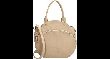 Beagles Blanes Crossbody Hand & Schoudertas Trendy Rond Model - Dames Tas - Lichttaupe