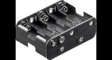 Batterijhouder voor 10 AA-batterijen - push-on bevestiging