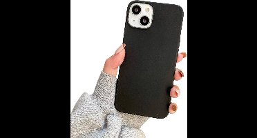 Soft Touch Hoesje - Geschikt voor Apple iPhone 13 - Zwart - Stevig Shockproof TPU Materiaal - Zachte Coating - Siliconen Feel Case - Back Cover