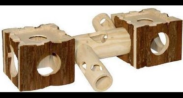 Kerbl Hamsterbrug met Tunnel Nature - 40x12x10cm