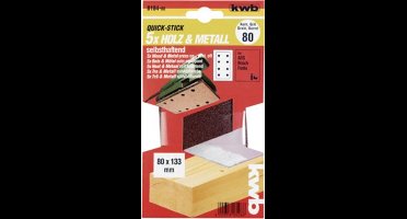 KWB schuurstrook 80 x 133 mm - Korrel 80 - 818408 - 5 stuks