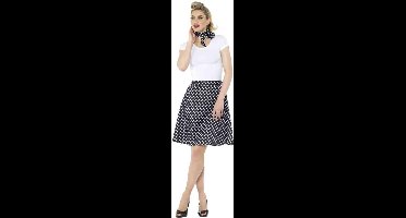 Smiffys - 50s Polka Dot Kostuum rok - M/L - Zwart