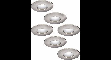 8x HOFTRONIC Vegas - Inbouwspot met afstandsbediening - LED - Zaagmaat 73mm - RVS - Dimbaar - 5 Watt - 350 lumen - 230V - 2700K Extra warm wit - Verwisselbare GU10 - Plafondspots - Inbouwspot voor badkamer en buiten - 5 jaar garantie