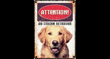 Plenty Gifts Waakbord Hond Golden Retriever 21 X 14 Cm Staal (fr)