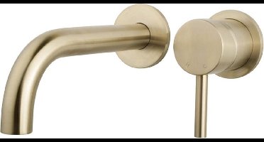 Wiesbaden Caral wastafelmengkraan - inbouw - eenhendel - afbouwdeel - messing geborsteld