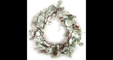 Decostar Kerstkrans Karitta 30 Cm Groen/wit