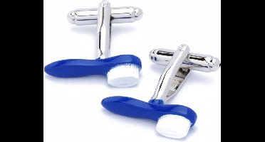 Manchetknopen - Tandenborstels Blauw en Wit