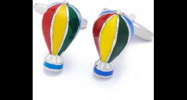 Manchetknopen - Luchtballon Blauw Rood Geel Groen