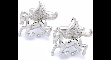 Manchetknopen - Paard met Vleugels Zilverkleurig