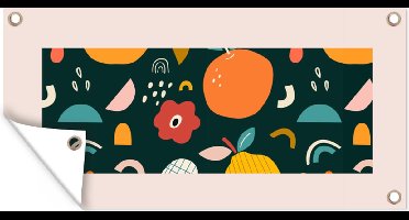 Tuinposter Sinaasappel - Peren - Fruit - Voedsel - Abstract - 60x30 cm - Tuindoek