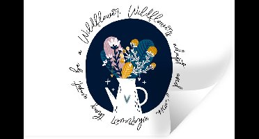 Muurstickers - Sticker Folie - Quotes - Wildflowers adapt and bloom wherever they want, be a Wildflower - Spreuken - 30x20 cm - Plakfolie - Muurstickers Kinderkamer - Zelfklevend Behang - Zelfklevend behangpapier - Stickerfolie