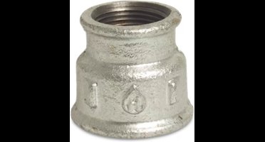 Verloopsok Gietijzer Mega Verzinkt 1/2" X 1/4" Binnendraad Nr. 240