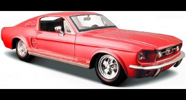 Maisto Modelauto/speelgoedauto Ford Mustang GT 1967 - rood - 19 cm - schaal 1:24