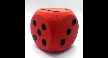 T&F Creations Grote dobbelsteen - 2x - rood - 16 x 16 cm - foam - groot formaat - dobbelspel dobbelsteen