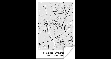 Poster Zwart Wit – België – Plattegrond – Stadskaart – Kaart – Dilsen Stokkem - 20x30 cm