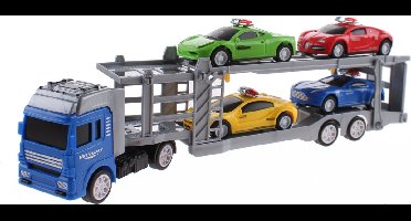 Jonotoys Vrachtwagen Met 4 Auto's 32 Cm Multicolor